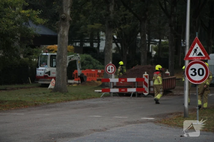Gasleiding geraakt bij graafwerkzaamheden