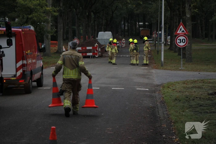 Gasleiding geraakt bij graafwerkzaamheden