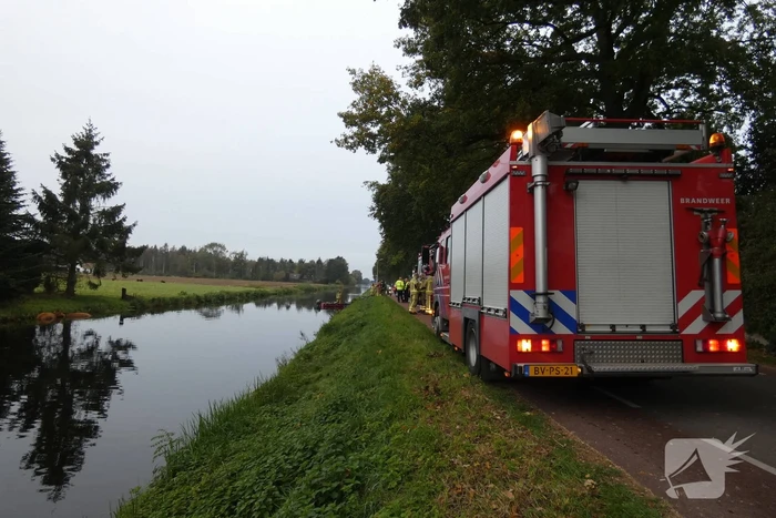 Twee koeien belanden in een sloot