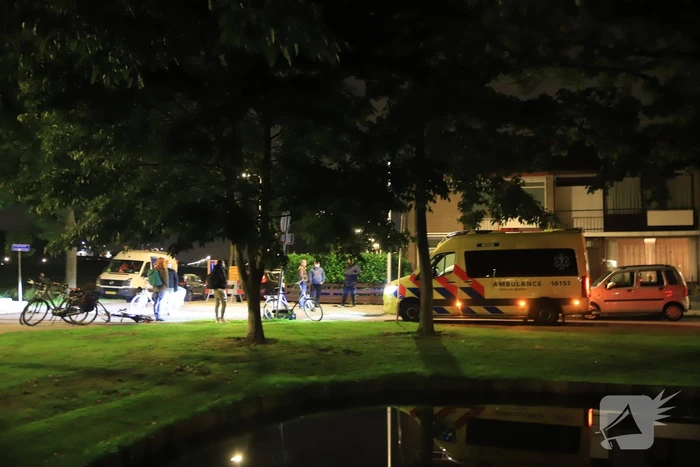 Fietser remt en slaat over de kop