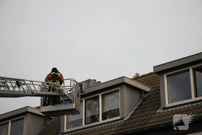 Brandweer redt kat van dak