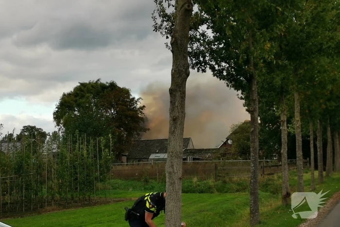 Uitslaande brand in schuur