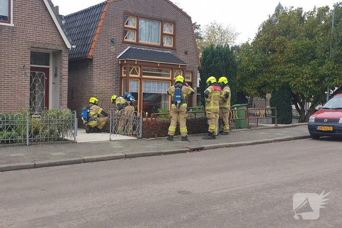 Gaslek in voortuin van woning