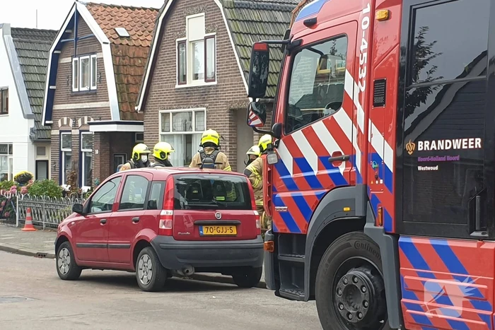 Gaslek in voortuin van woning