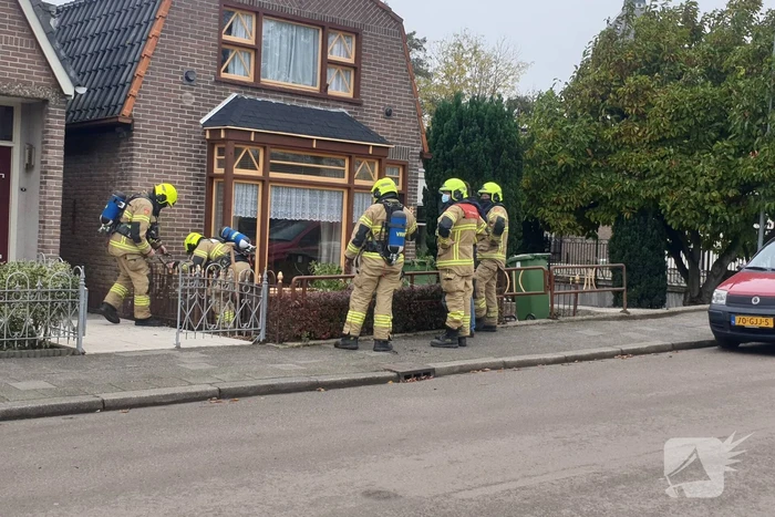 Gaslek in voortuin van woning