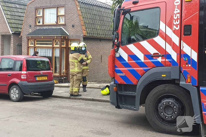 Gaslek in voortuin van woning