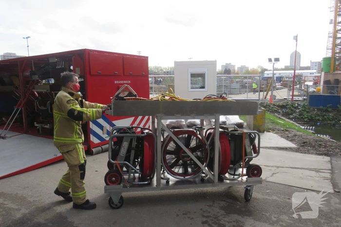 Brand op bouwplaats
