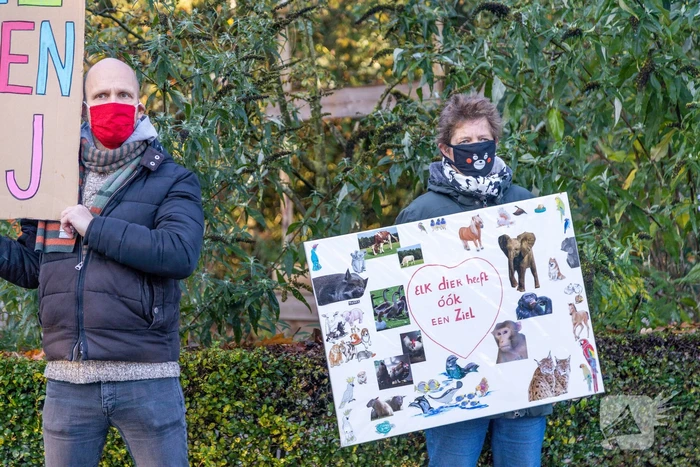 Protestactie tegen doodgeschoten chimpansees DierenPark Amersfoort