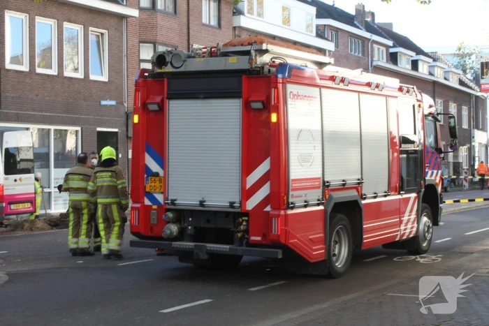 Straat volledig afgezet door gaslek