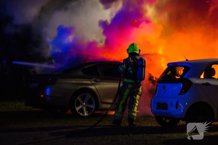 Auto verwoest door brand