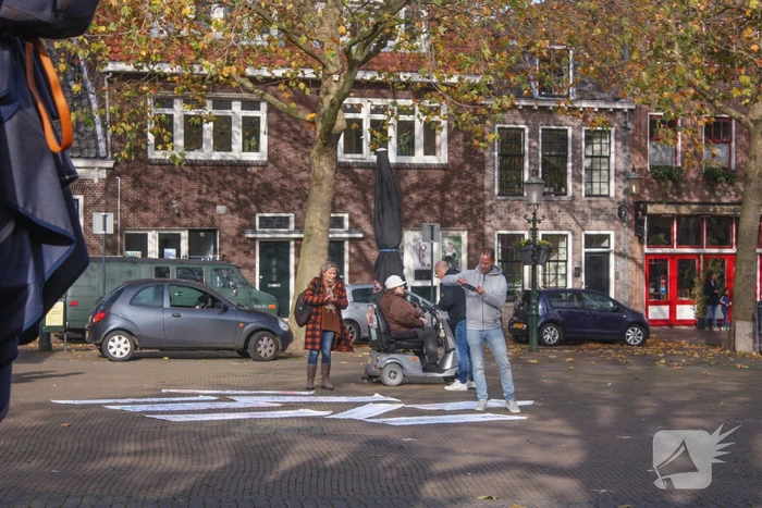 Demonstratie voor de vrijheid bij Onze Lieve Vrouwetoren