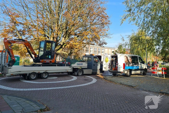 Waterleiding beschadigd door boorwerkzaamheden