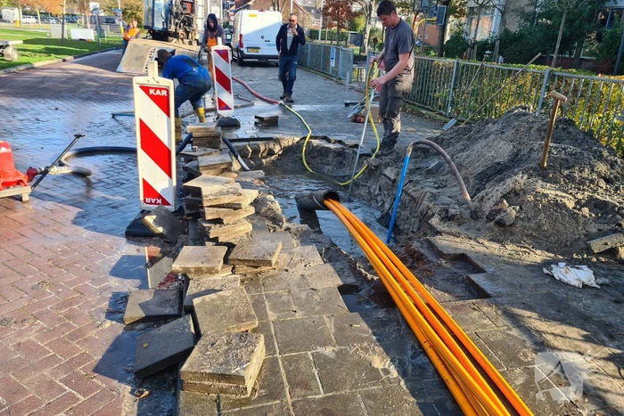 Waterleiding beschadigd door boorwerkzaamheden
