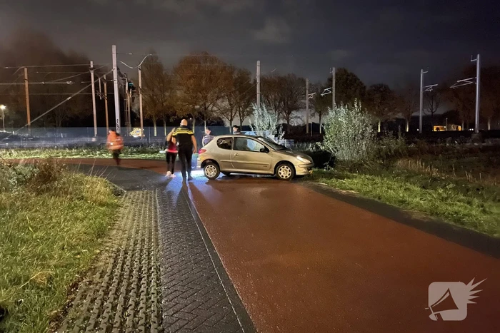 Auto vliegt uit de bocht en belandt in greppel