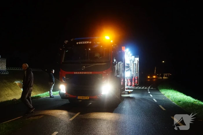 Brand in schoorsteen van woning
