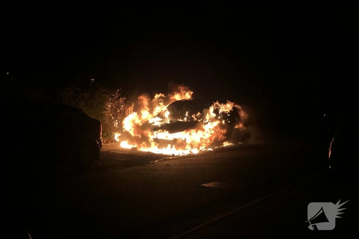 Geparkeerde auto brandt volledig uit