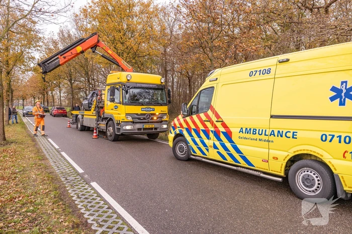 Auto vliegt uit de bocht en knalt tegen boom