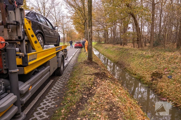 Auto vliegt uit de bocht en knalt tegen boom