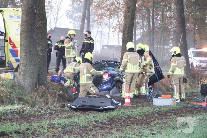 Auto vliegt uit de bocht en belandt in greppel