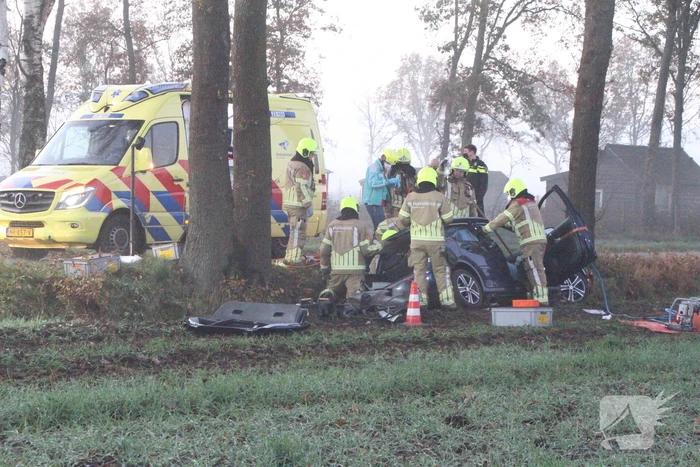 Auto vliegt uit de bocht en belandt in greppel