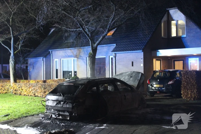 Geparkeerde auto brandt volledig uit