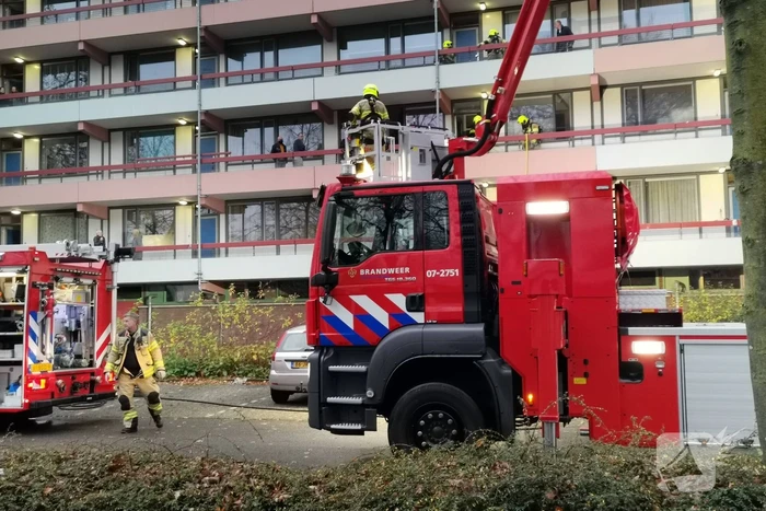 Brand op tweede etage in appartement