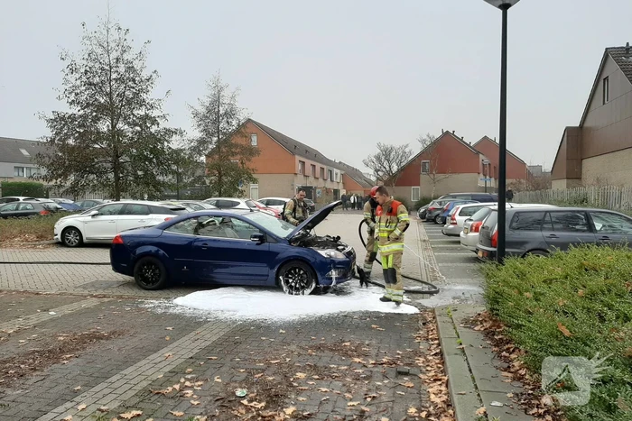 Auto met pech vliegt in brand