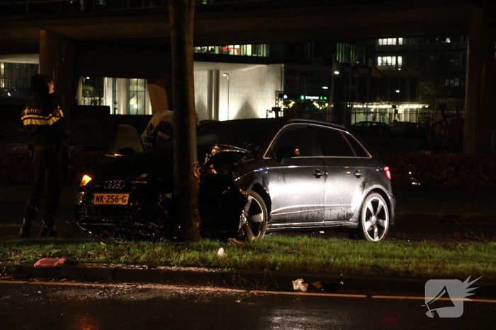 Automobilist verliest macht over het stuur en botst tegen boom