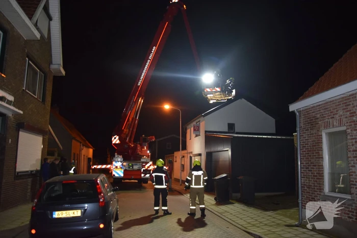 Schoorsteen geveegd na brand