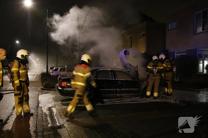 Geparkeerde auto brandt volledig uit