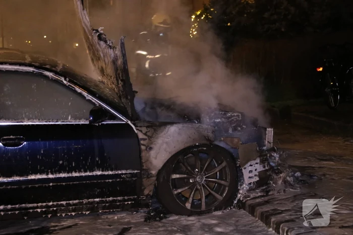 Geparkeerde auto brandt volledig uit