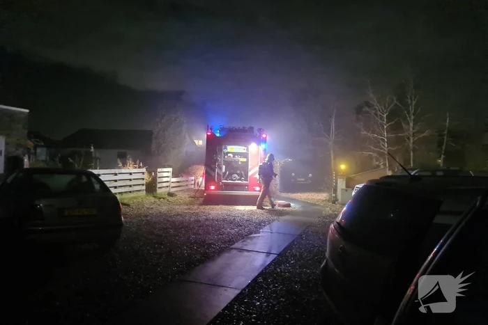 Flinke brand in houten chalet