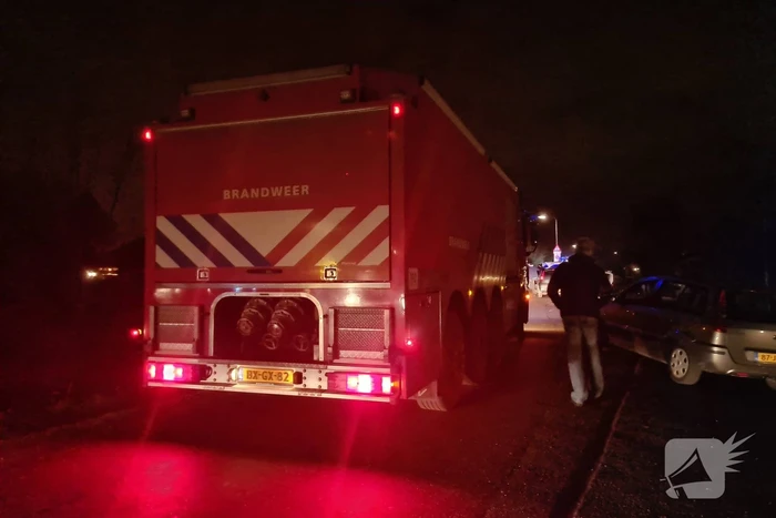 Flinke brand in houten chalet