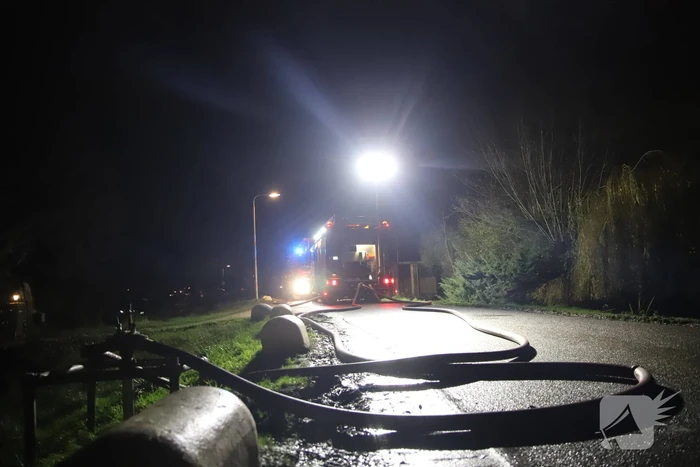 Flinke brand in houten chalet