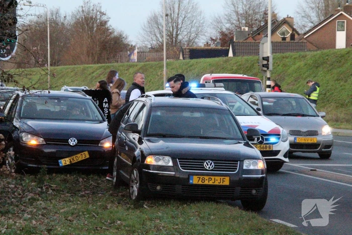 Schade na kop-staart aanrijding