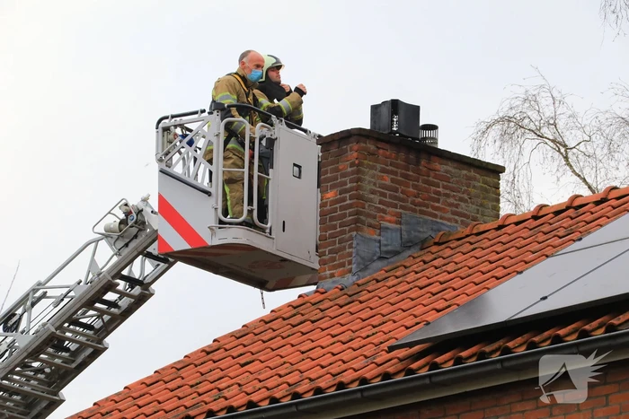 Veel bekijks bij schoorsteenbrand