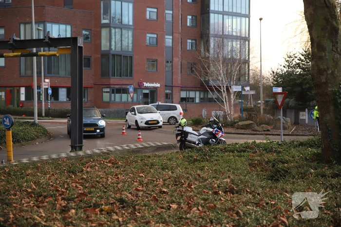 Verkeersongeval op rotonde