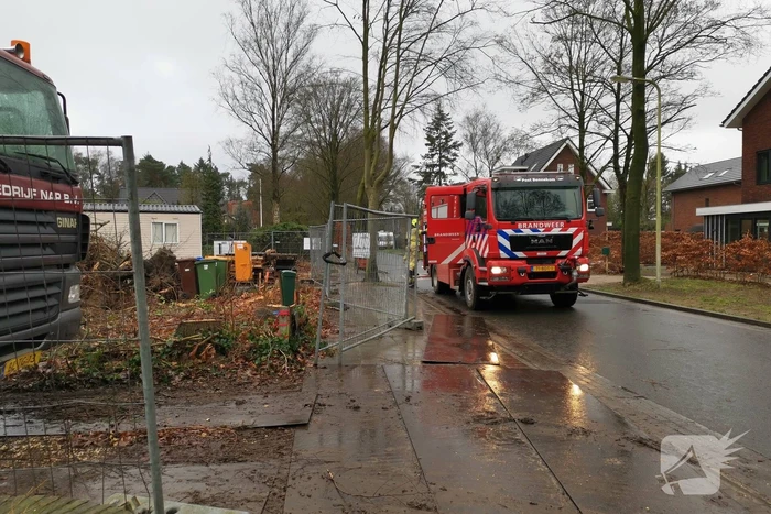 Gasleiding geraakt bij rooien bomen