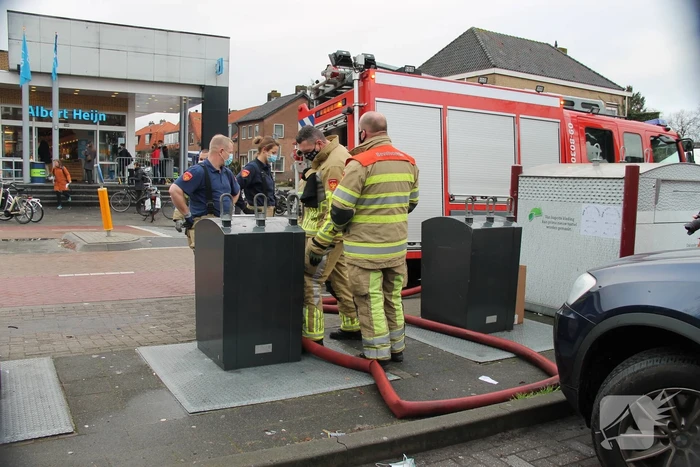 Brand in ondergrondse container