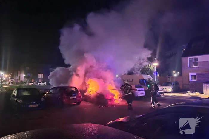 Twee auto's volledig uitgebrand