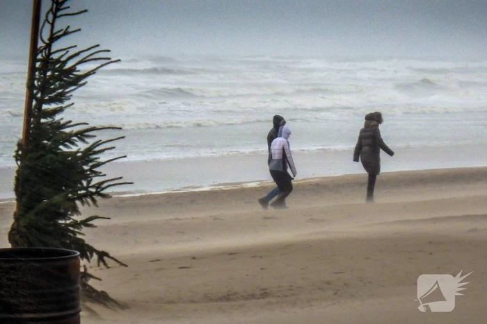 Uitwaaien op het strand bij windkracht negen