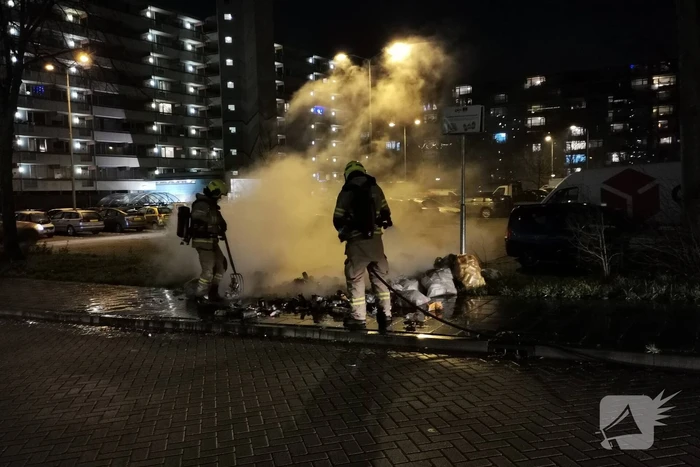 Afvalbrand snel geblust