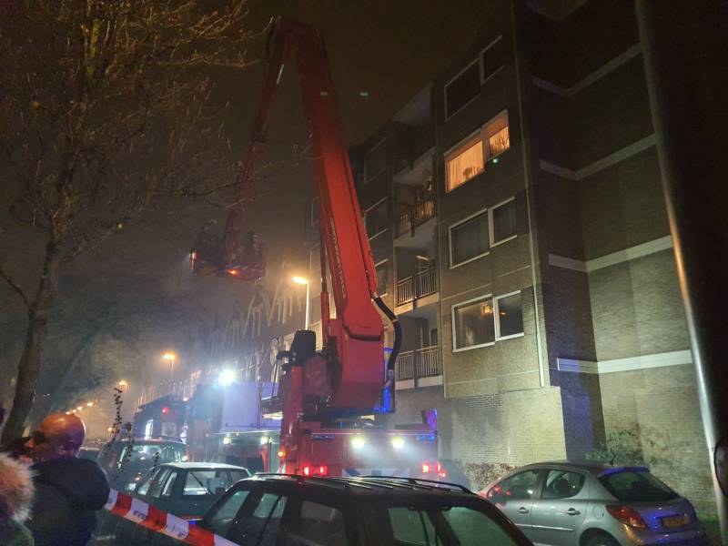 Brand op balkon van woning
