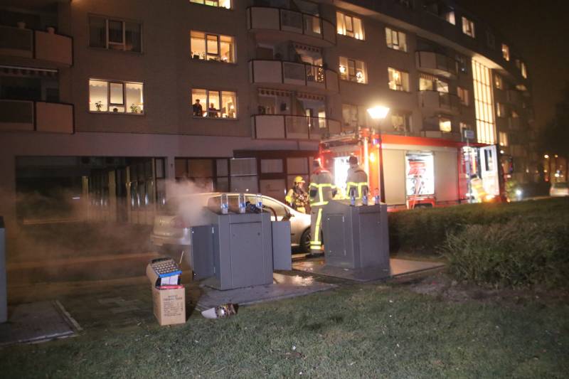 Brand ontstaan in ondergrondse container