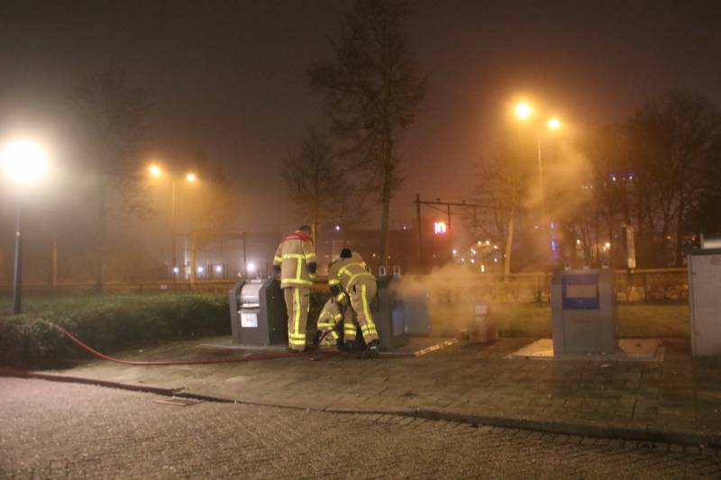 Brand ontstaan in ondergrondse container