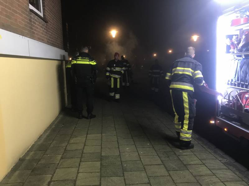 Brand in papiercontainer door vuurwerk