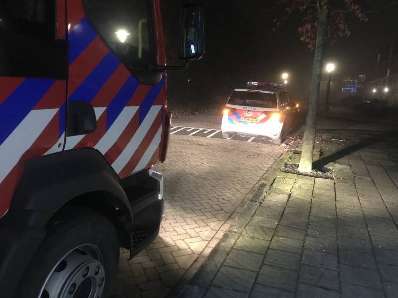 Brand in papiercontainer door vuurwerk
