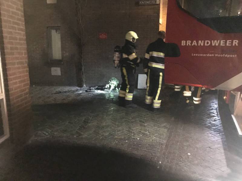 Brandende kerstboom snel geblust