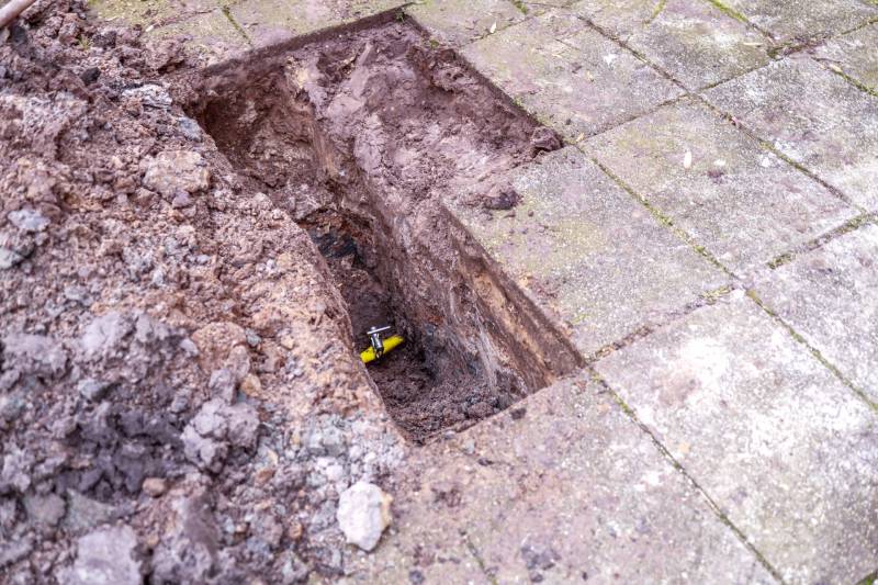 Gasleiding geraakt bij bouwwerkzaamheden