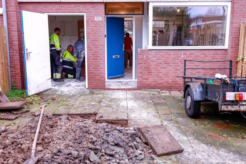 Gasleiding geraakt bij bouwwerkzaamheden